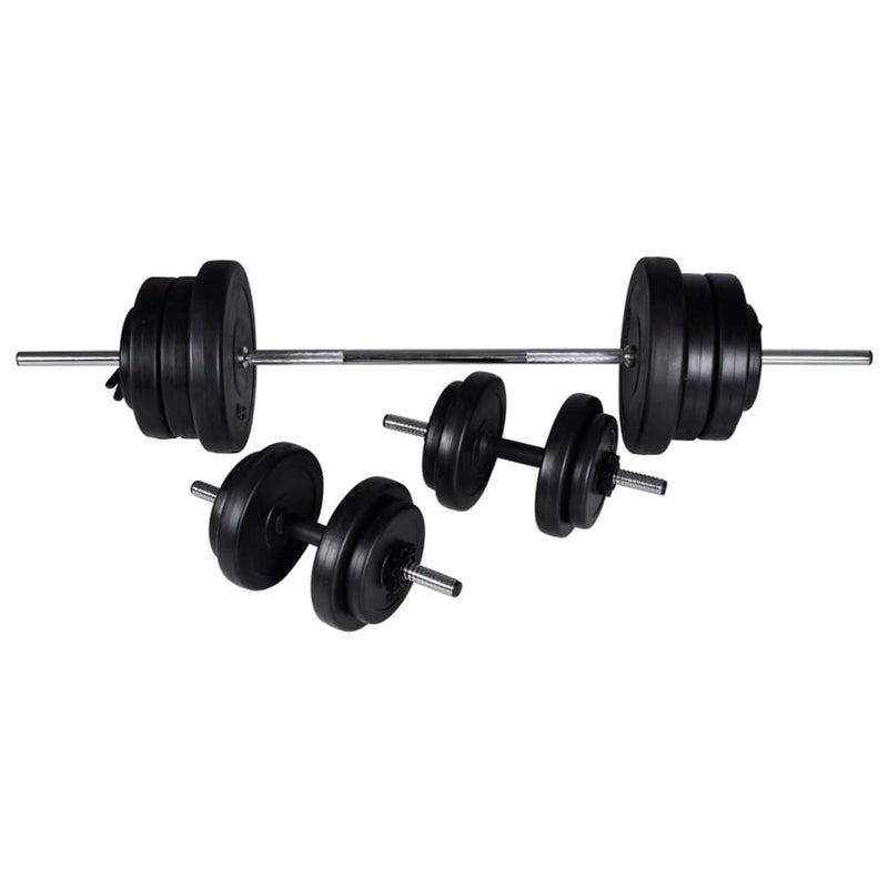 vidaXL Workout Bench with Weight Rack Barbell and Dumbbell Set 60.5kg