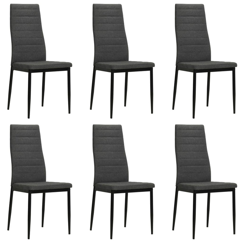 vidaXL Dining Chairs 6 pcs Dark Grey Fabric