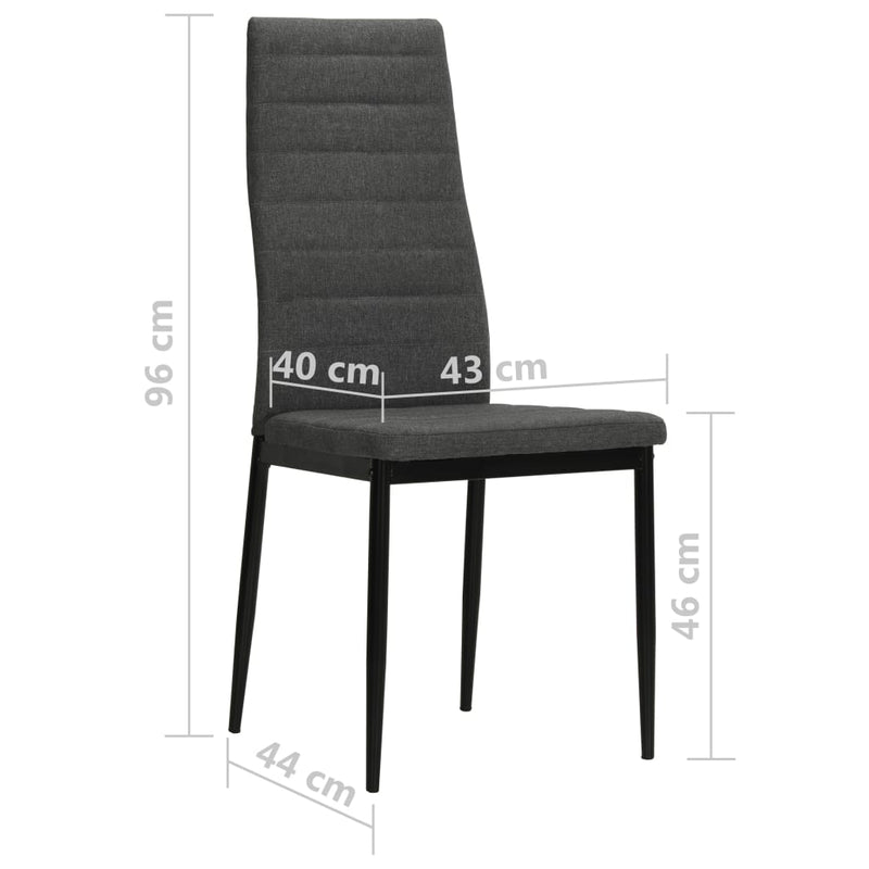 vidaXL Dining Chairs 6 pcs Dark Grey Fabric