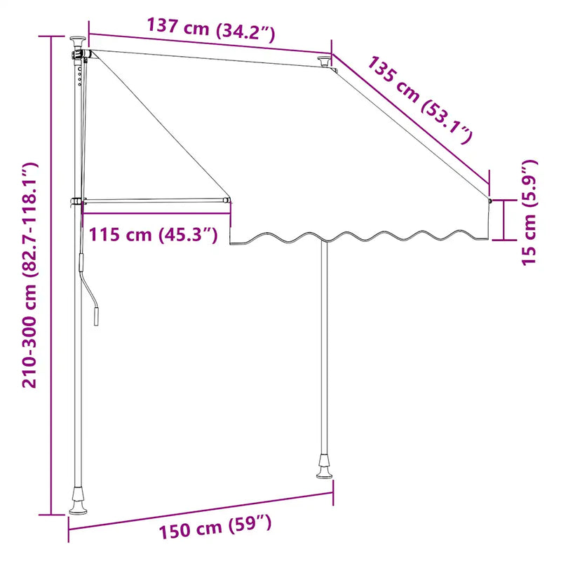 Manual Retractable Awning 150 cm Anthracite
