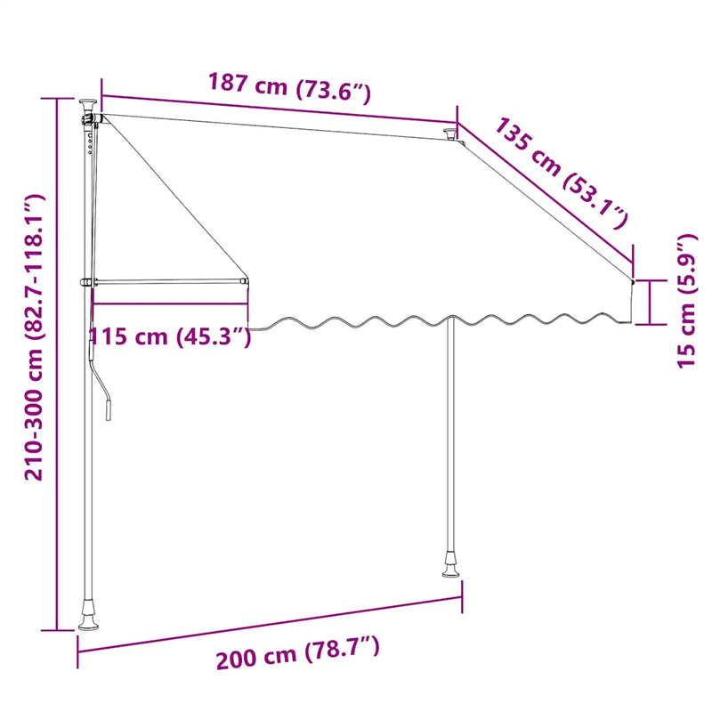 Manual Retractable Awning 200 cm Anthracite