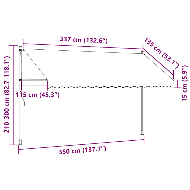 Manual Retractable Awning 350 cm Anthracite