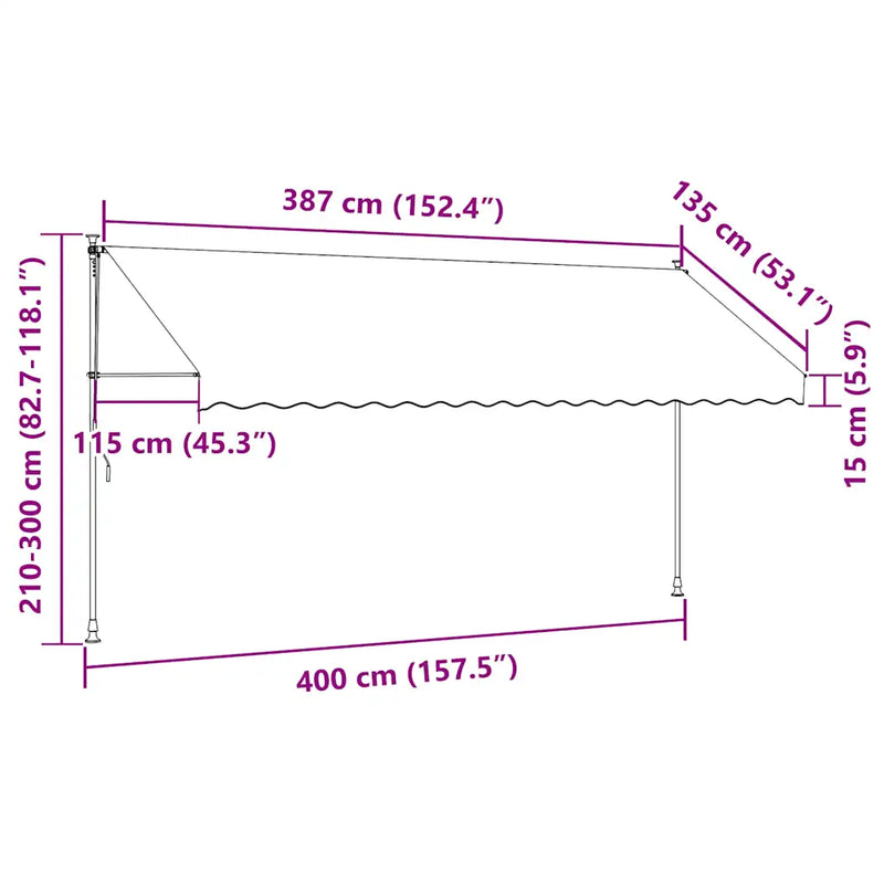 Manual Retractable Awning 400 cm Anthracite