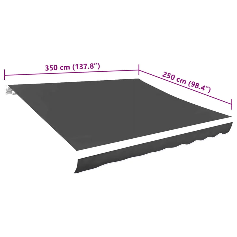 Awning Top Sunshade Canvas Anthracite 3.5x2.5 m