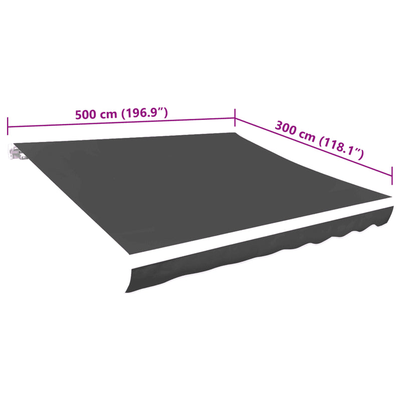 Awning Top Sunshade Canvas Anthracite 5x3 m