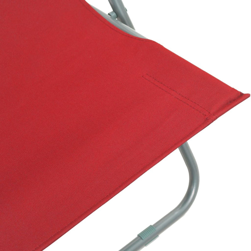 vidaXL Folding Beach Chairs 2 pcs Steel and Oxford Fabric Red