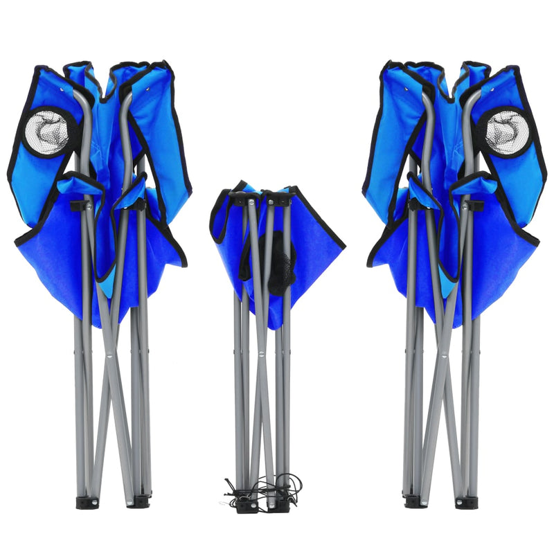 vidaXL Camping Table and Chair Set 3 Pieces Blue
