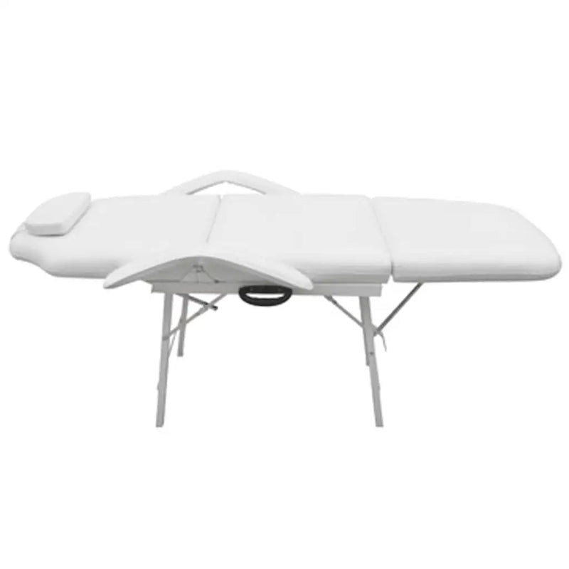 Facial Bed Adjustable White Artificial Leather