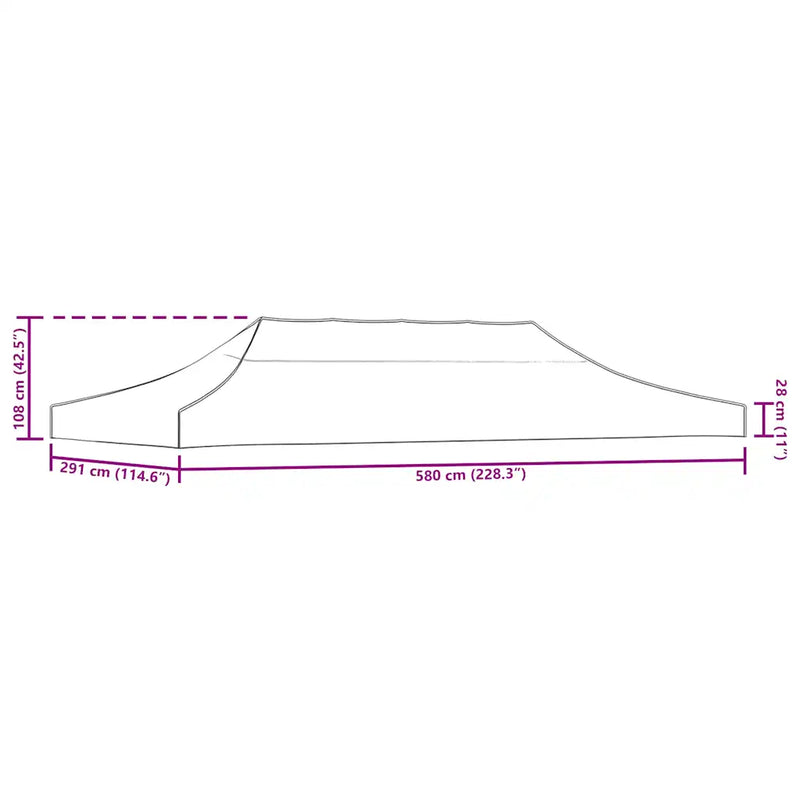 Party Tent Roof 3x6 m Blue