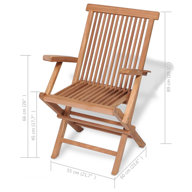 vidaXL 5 Piece Garden Dining Set Solid Teak Wood