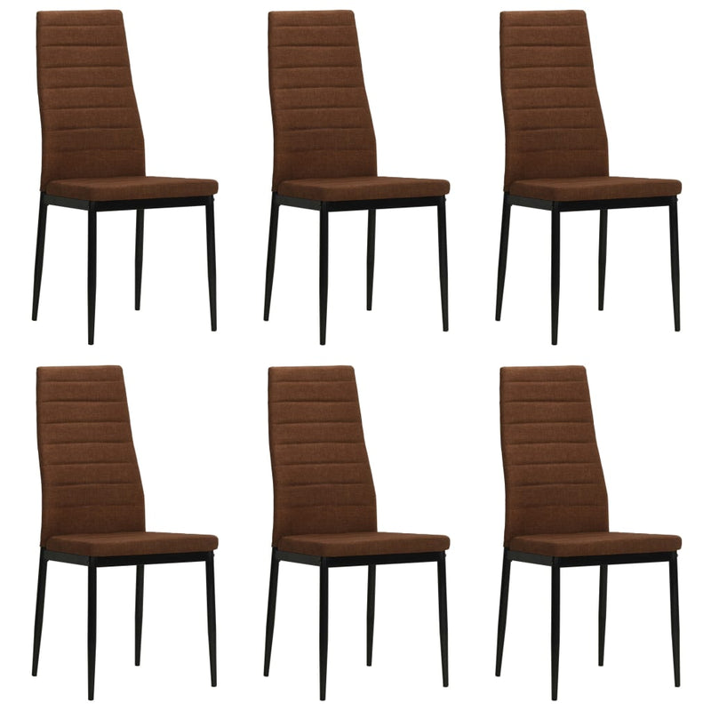 vidaXL Dining Chairs 6 pcs Brown Fabric