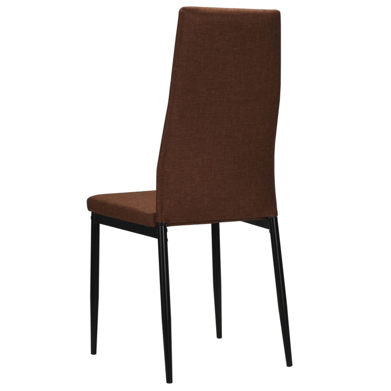 vidaXL Dining Chairs 6 pcs Brown Fabric