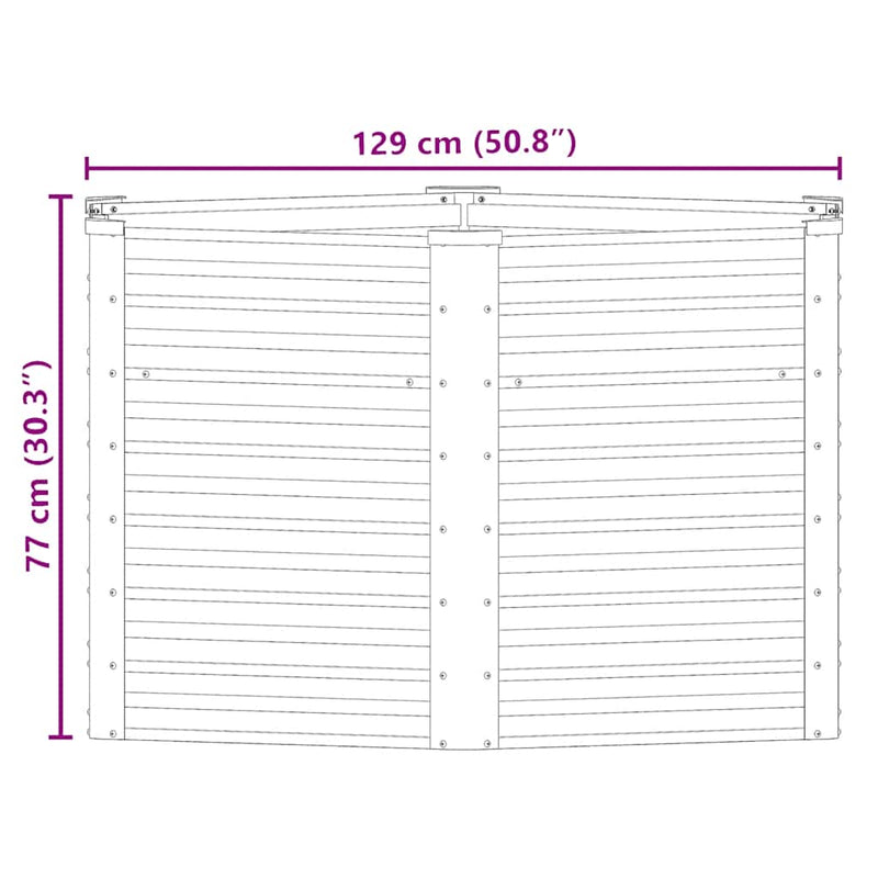 vidaXL Garden Raised Bed Galvanised Steel 129x129x77 cm Grey