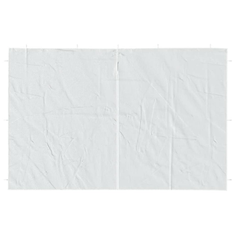 vidaXL Party Tent Sidewall 2 pcs with Zipper PE White