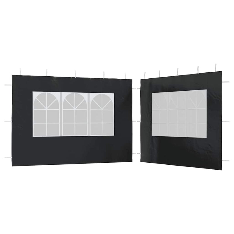 Party Tent Sidewall 2 pcs with Window PE Anthracite