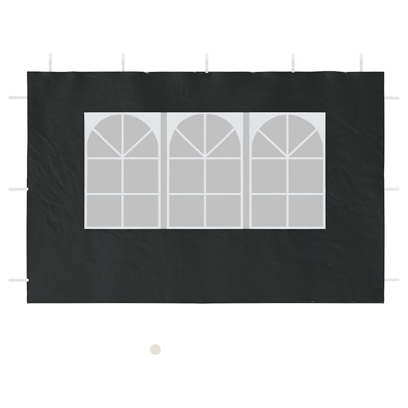 Party Tent Sidewall 2 pcs with Window PE Anthracite