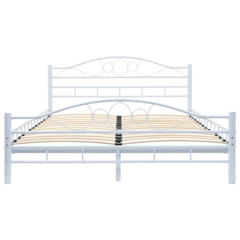 vidaXL Bed Frame without Mattress White Metal 137x187 cm Double
