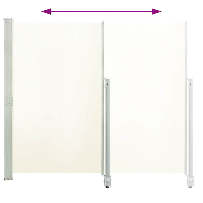 vidaXL Patio Retractable Side Awning 160 x 300 cm Cream