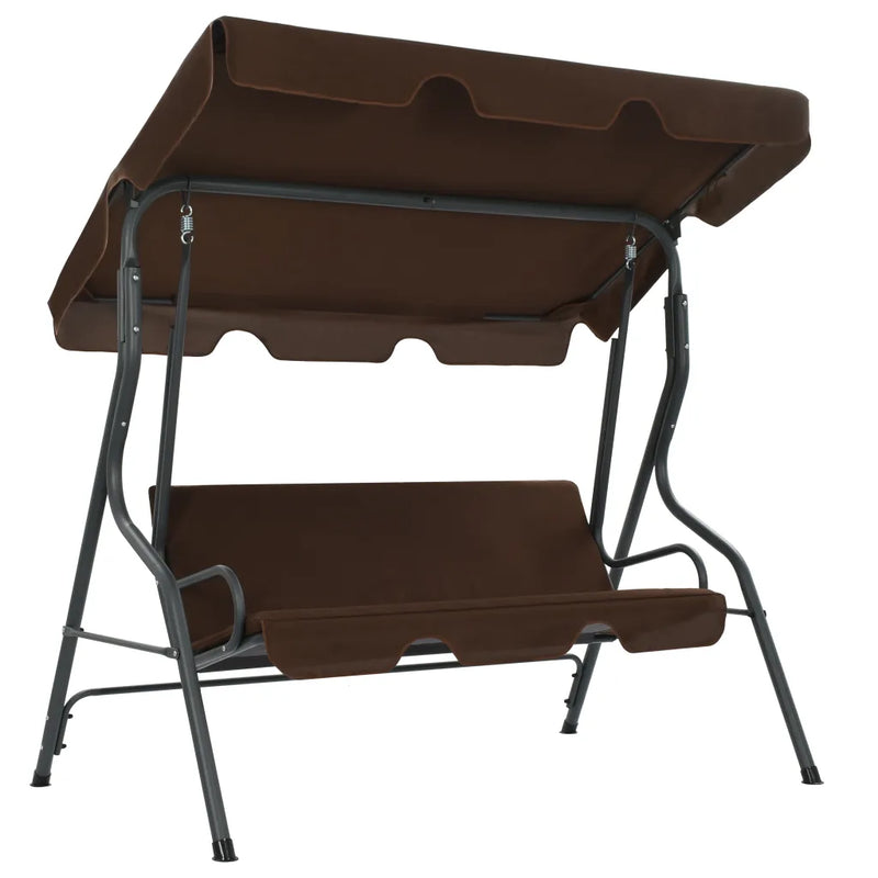Garden Swing Bench Coffee 170x110x153 cm