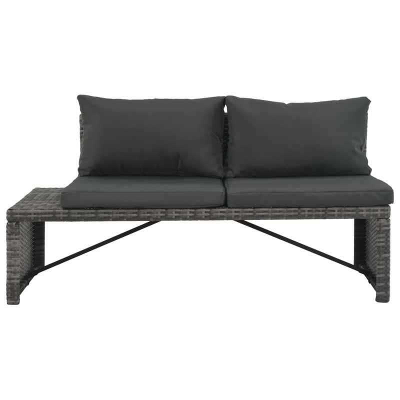 vidaXL 3 Piece Garden Lounge Set with Cushions Poly Rattan Grey