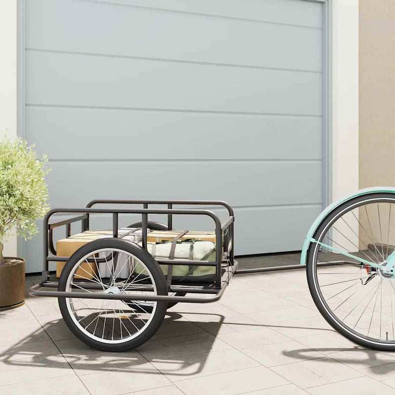 vidaXL Bike Trailer 130x73x48.5 cm Steel Black