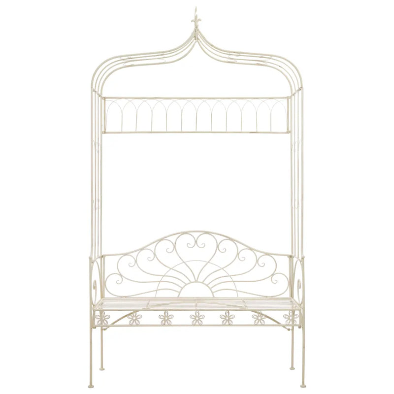Garden Bench 122 cm Iron Antique White