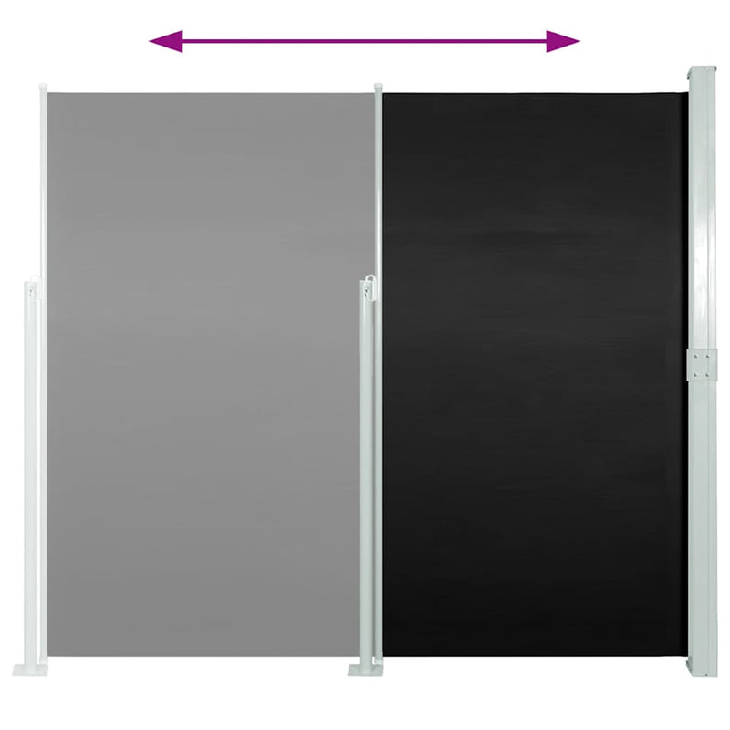 vidaXL Retractable Side Awning 160 x 500 cm Black