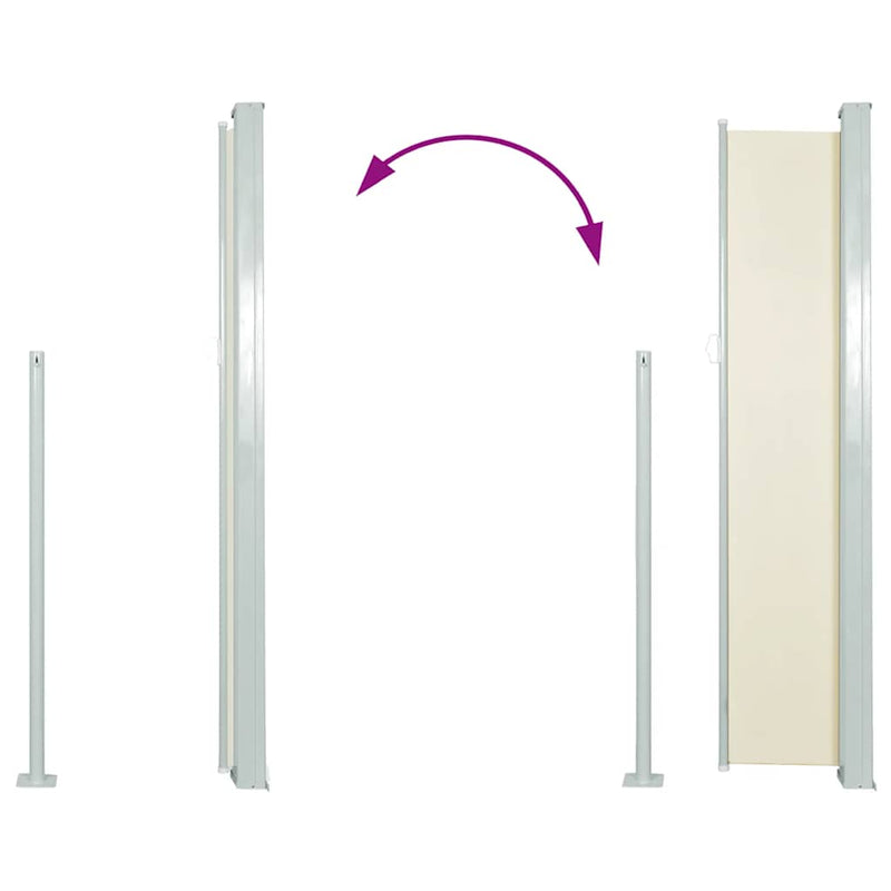 vidaXL Retractable Side Awning 160 x 500 cm Cream