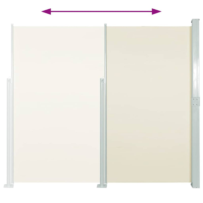 vidaXL Retractable Side Awning 160 x 500 cm Cream