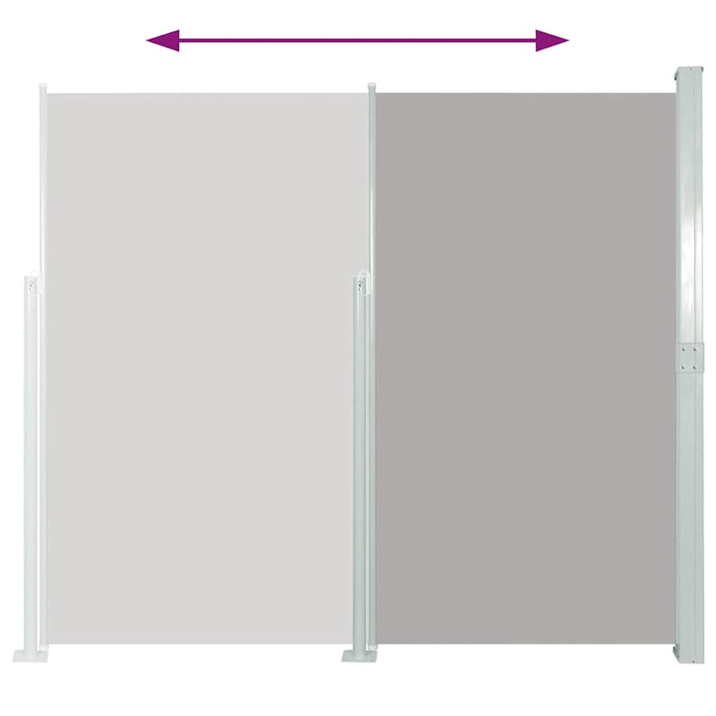 vidaXL Retractable Side Awning 160 x 500 cm Grey