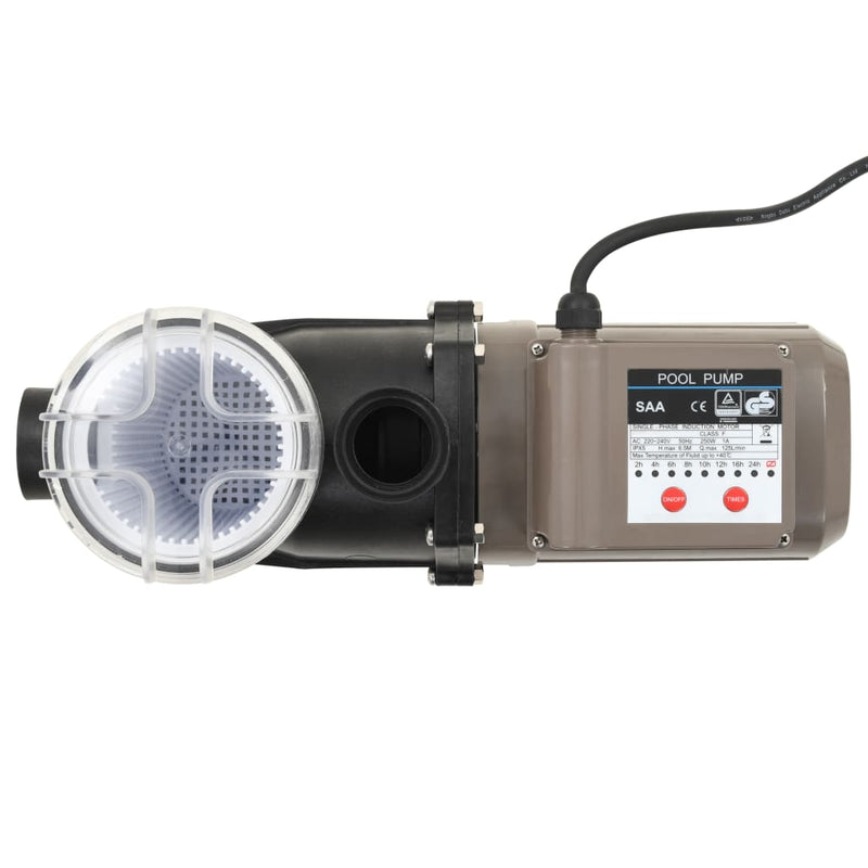 vidaXL Pool Pump with Timer Black 0.25 HP 8000 L/h