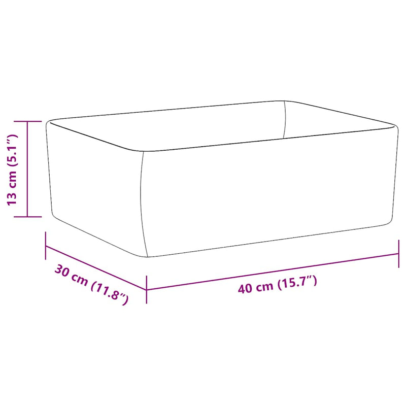 vidaXL Wash Basin 40x30x13 cm Ceramic Black