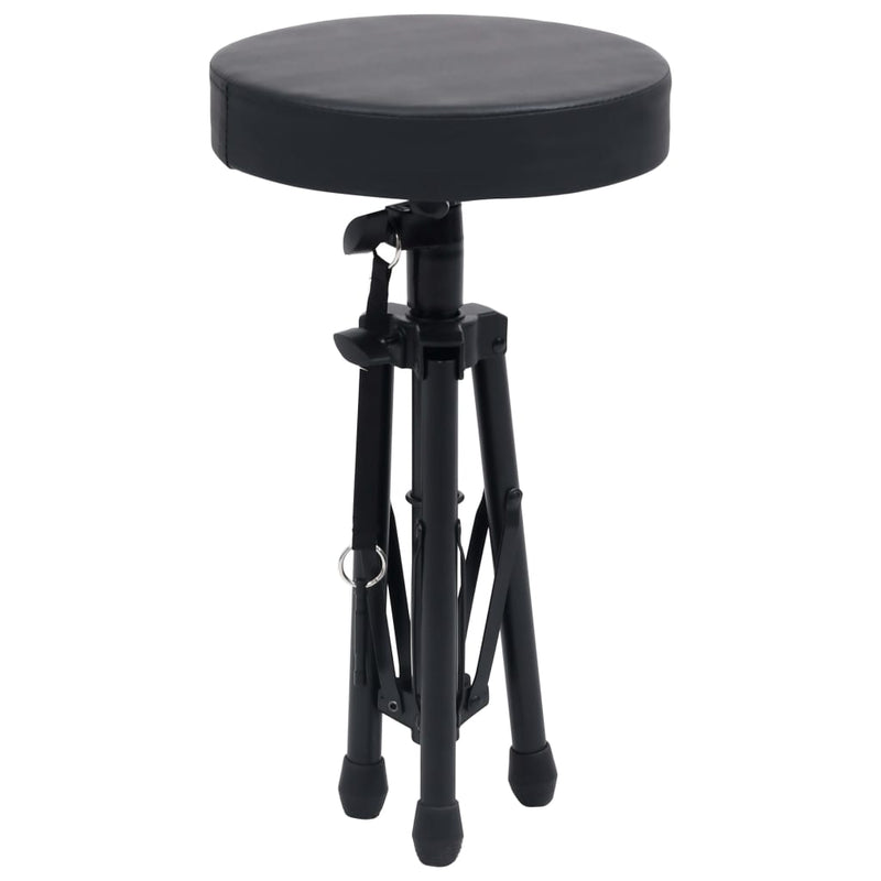 Adjustable Drum Stool Black Round