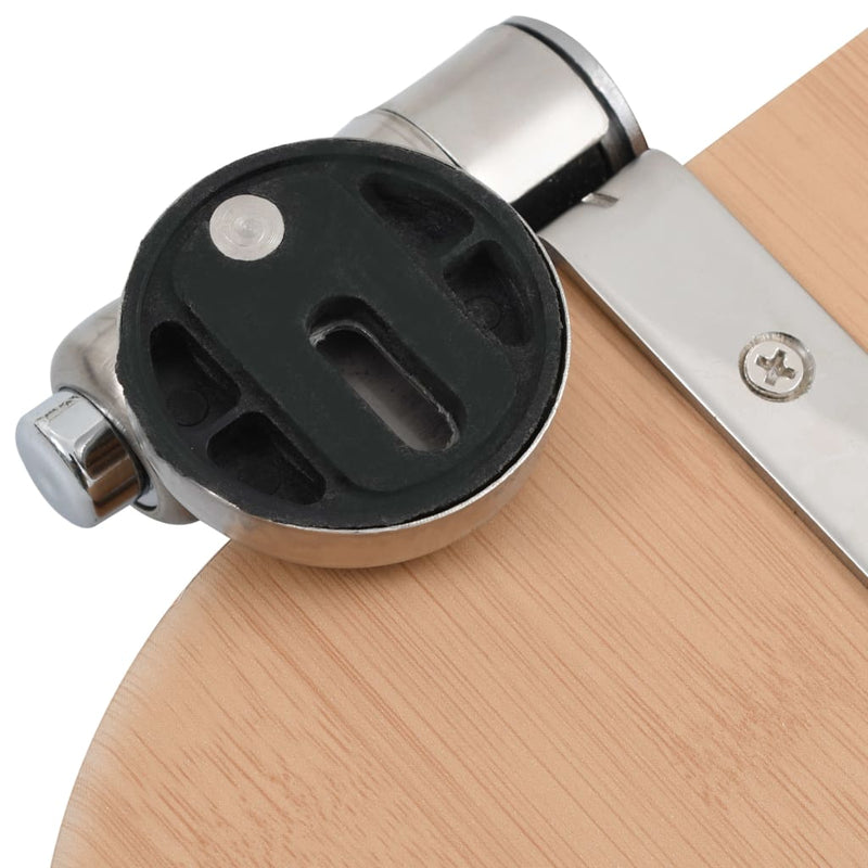 vidaXL WC Toilet Seat with Soft Close Lid MDF Bamboo Design