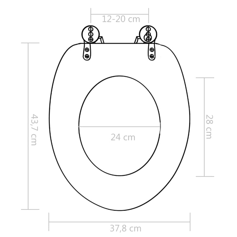 vidaXL WC Toilet Seat with Soft Close Lid MDF Bamboo Design