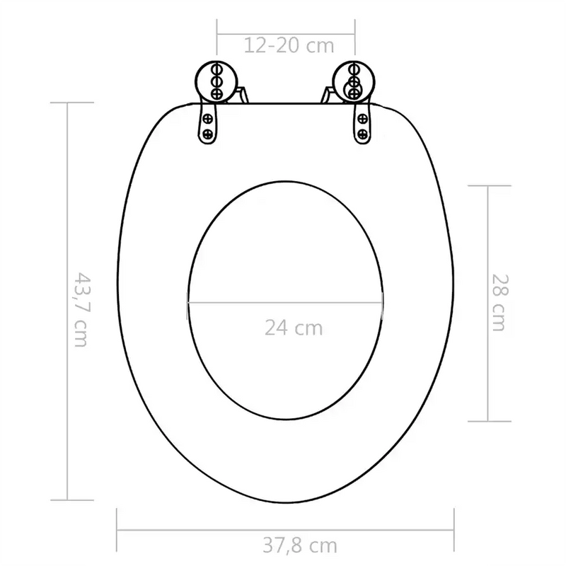 WC Toilet Seat with Lid MDF Bamboo Design