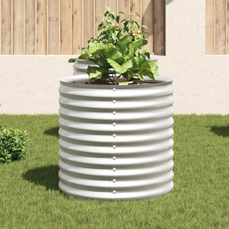 vidaXL Garden Raised Bed 80x80x81 cm Galvanised Steel Silver