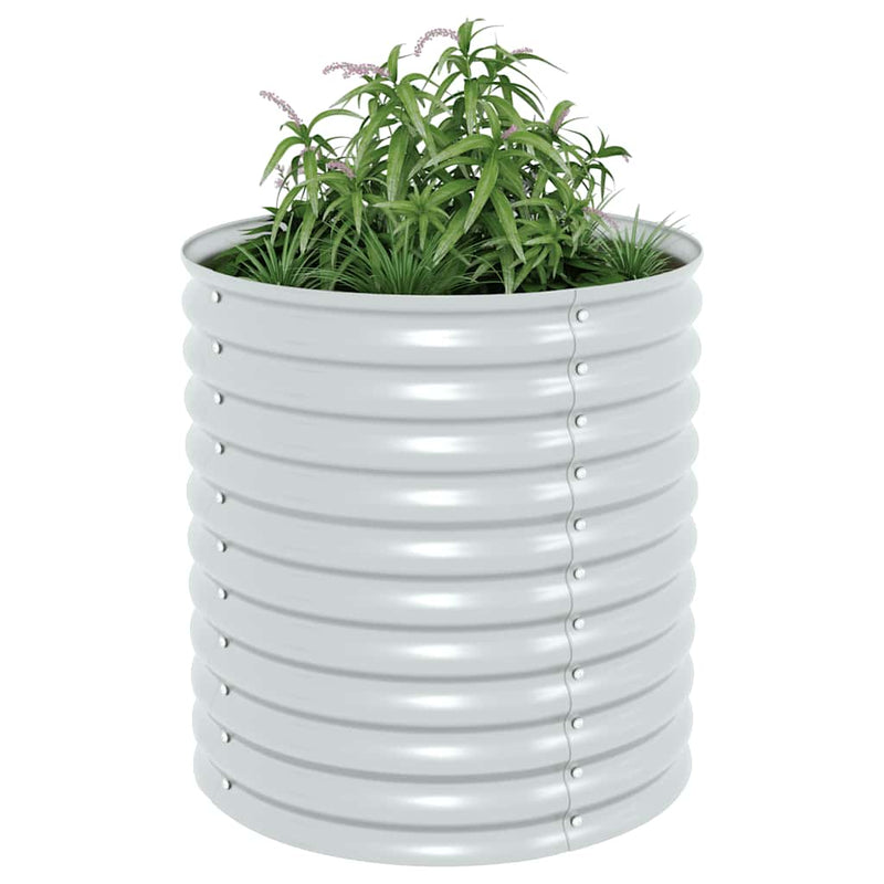 vidaXL Garden Raised Bed 80x80x81 cm Galvanised Steel Silver