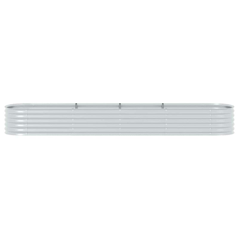 vidaXL Garden Raised Bed 400x80x44 cm Galvanised Steel Silver