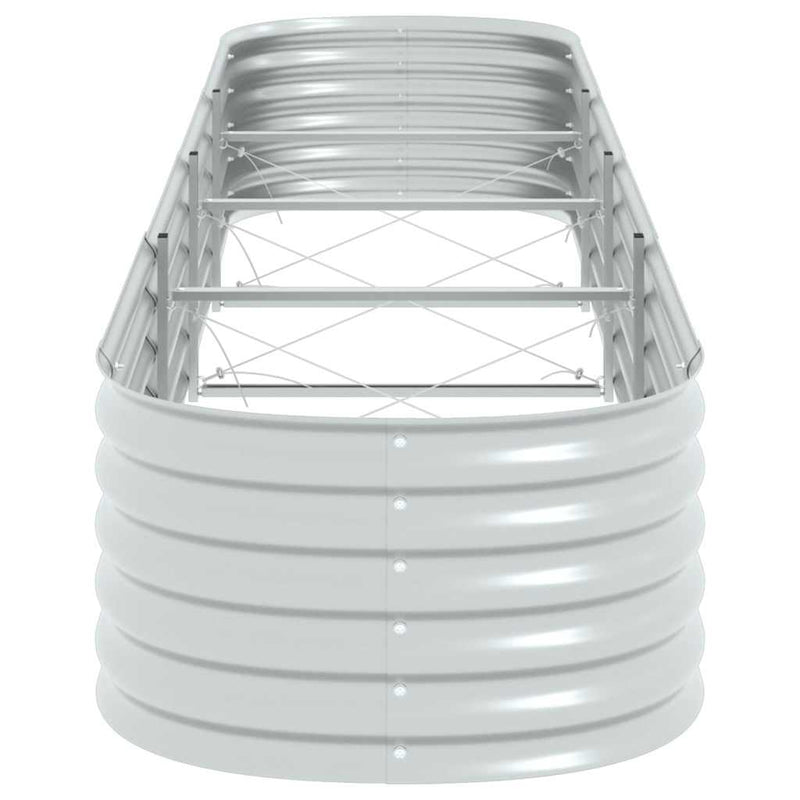 vidaXL Garden Raised Bed 400x80x44 cm Galvanised Steel Silver