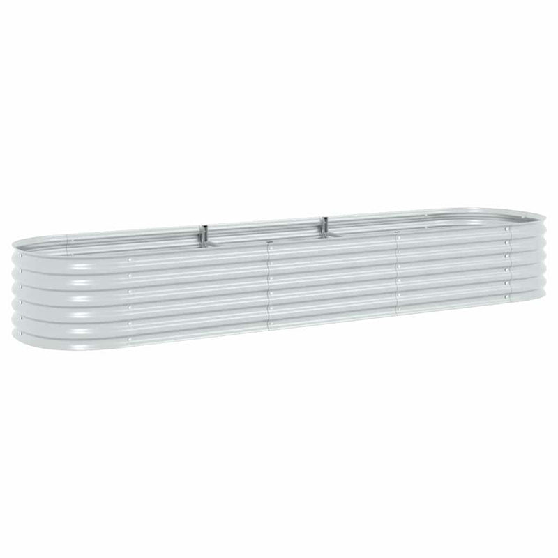 vidaXL Garden Raised Bed 320x80x44 cm Galvanised Steel Silver