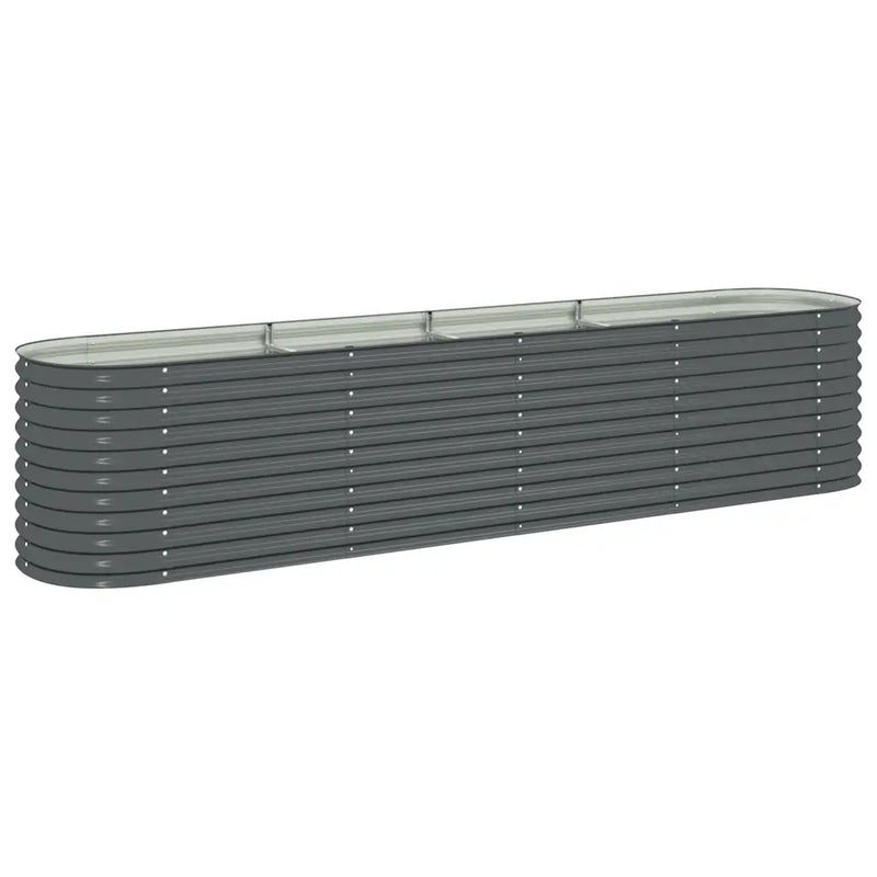 Garden Raised Bed 400x80x81 cm Galvanised Steel Grey