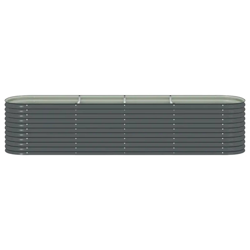 Garden Raised Bed 400x80x81 cm Galvanised Steel Grey
