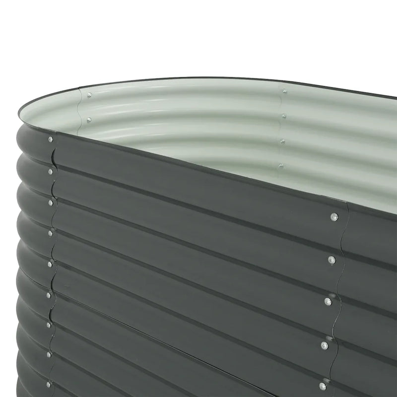 Garden Raised Bed 400x80x81 cm Galvanised Steel Grey