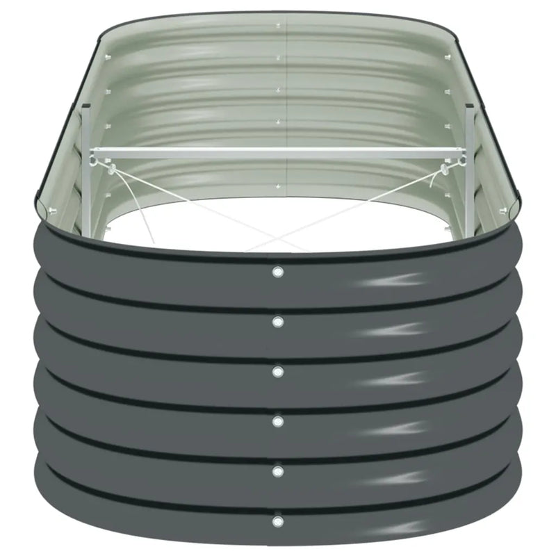 Garden Raised Bed 240x80x44 cm Galvanised Steel Grey