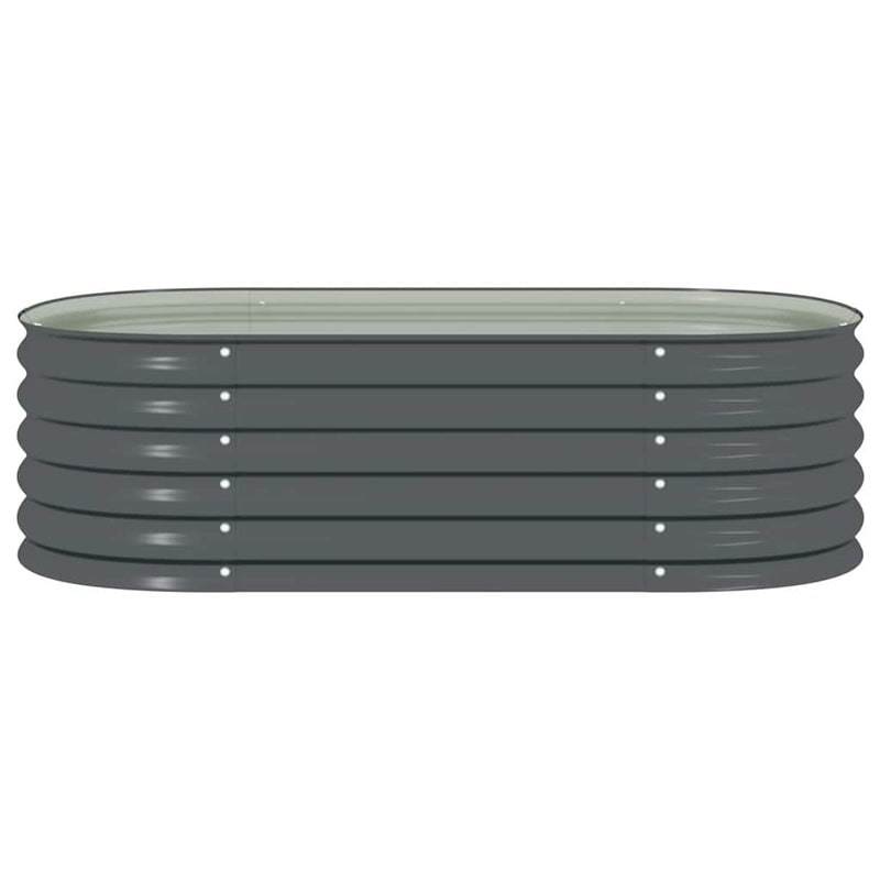 vidaXL Garden Raised Bed 160x80x44 cm Galvanised Steel Grey