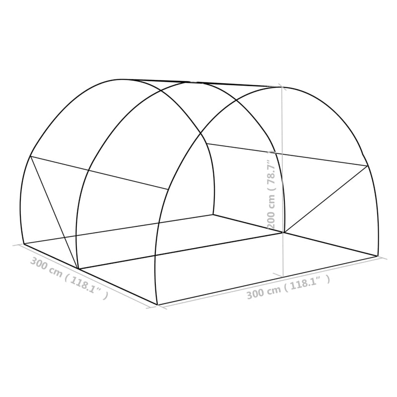 vidaXL Greenhouse 9 m² 300x300x200 cm