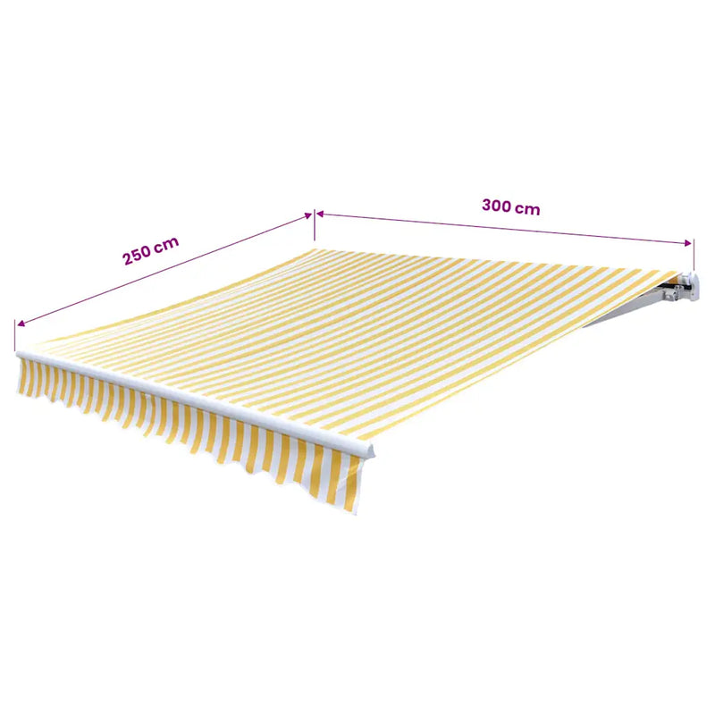 Folding Awning Manual Operated 300 cm Yellow/White