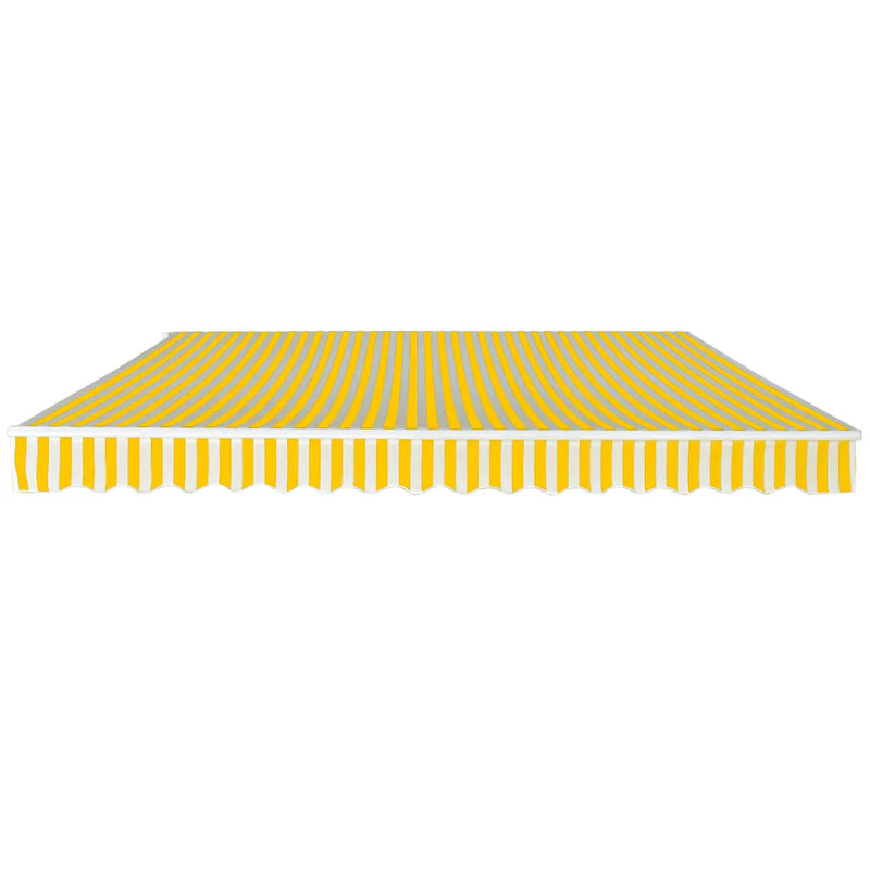 Awnings Yellow and White 400 cm 100% Polyester and Aluminium