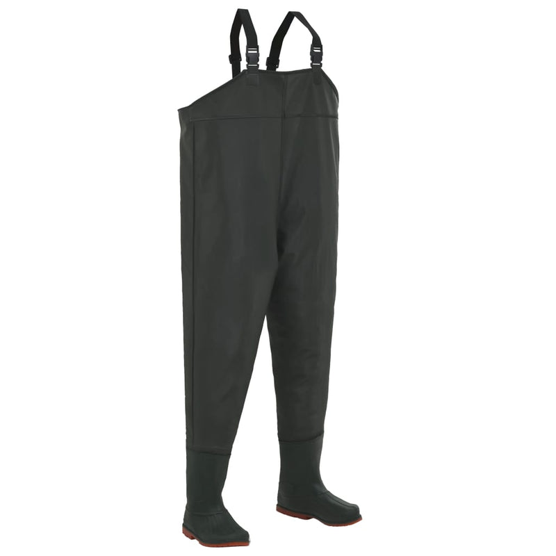 vidaXL Wading Pants with Boots Green Size 44